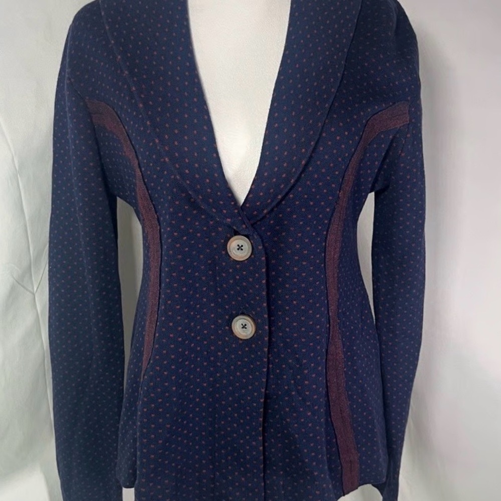 Anthropologie Rosie Niera polka dot knit blazer
